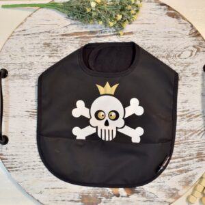 Babero calavera negro PU