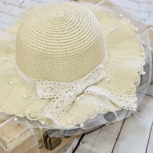 Sombrero de perlas y tul